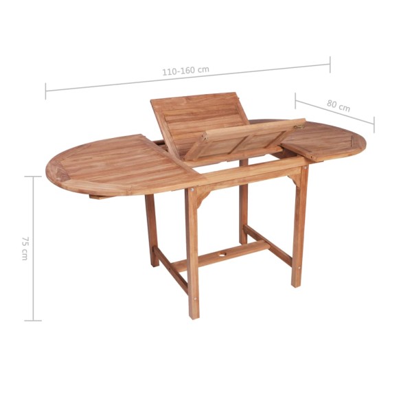 Juego de comedor de jardín clase B 7 piezas madera maciza teca