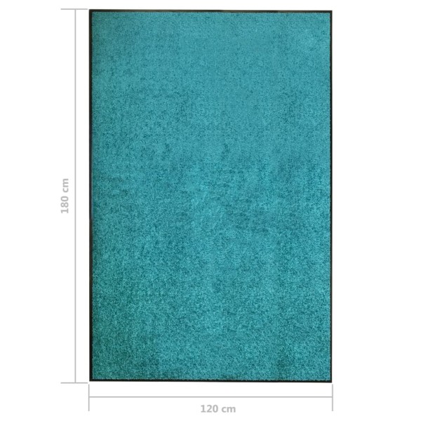 Felpudo lavable azul cian 120x180 cm