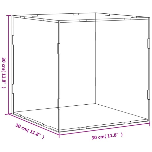 Caja de exposición acrílico transparente 30x30x30 cm