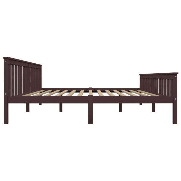 Estructura de cama madera maciza pino marrón oscuro 180x200 cm