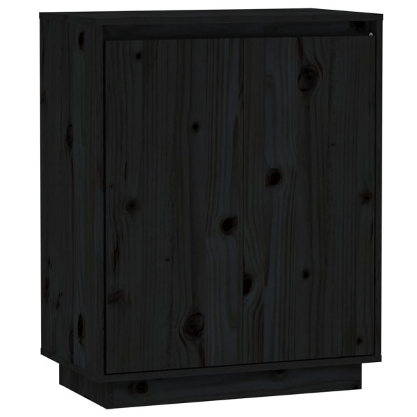 Aparador de madera maciza de pino negro 60x34x75 cm