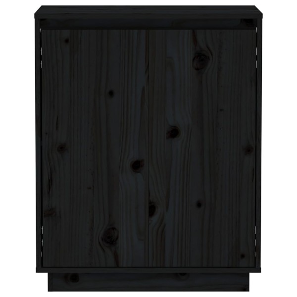 Aparador de madera maciza de pino negro 60x34x75 cm