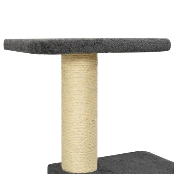 Rascador para gatos con postes de sisal gris oscuro 119 cm