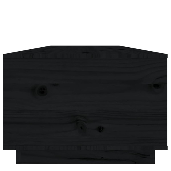 Mesa de centro de madera maciza de pino negro 100x50x35 cm