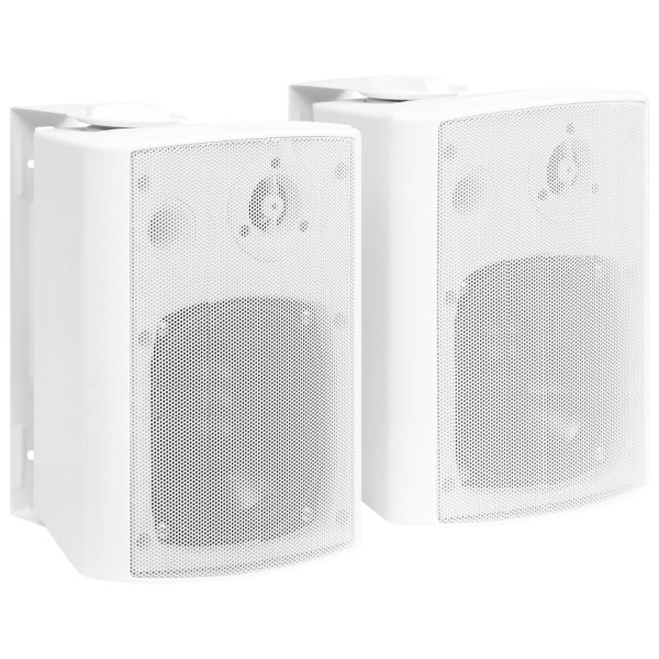 Altavoces estéreo de pared 2 uds blanco interior exterior 100 W