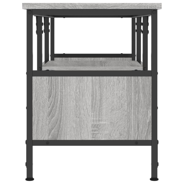 Mueble TV hierro y madera contrachapada gris Sonoma 100x35x45cm