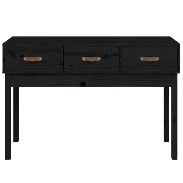 Mesa consola madera maciza de pino negro 114x40x75 cm