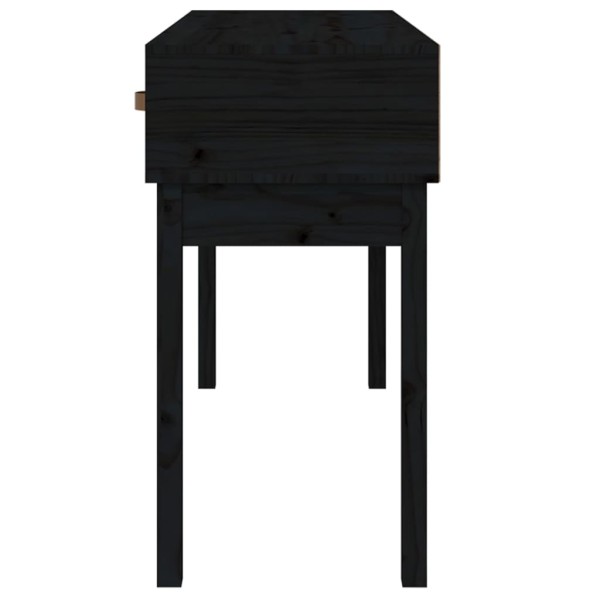 Mesa consola madera maciza de pino negro 114x40x75 cm