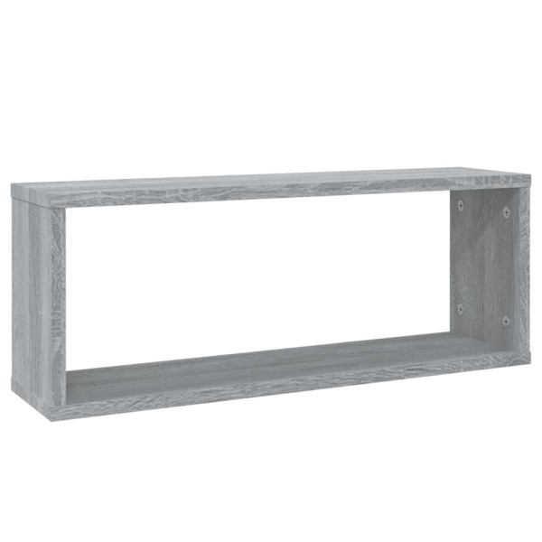 Estantes cúbicos de pared 6 uds madera gris Sonoma 60x15x23 cm