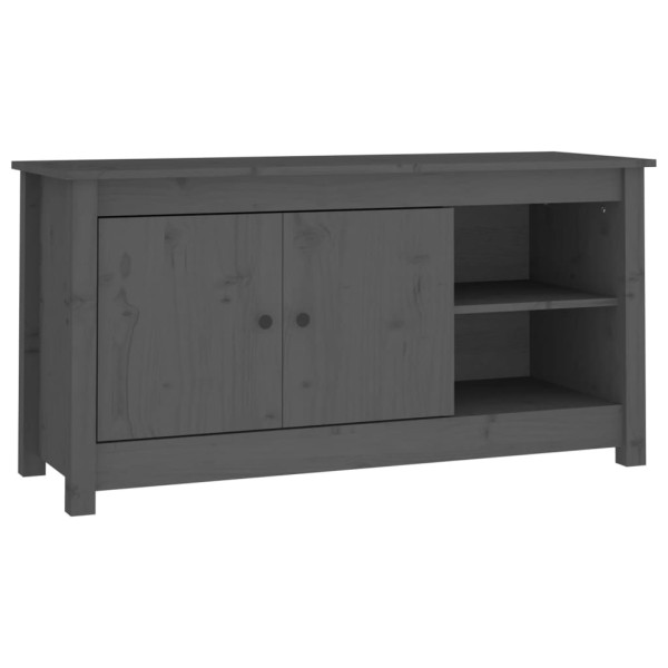 Mueble de TV de madera maciza de pino gris 103x36,5x52 cm