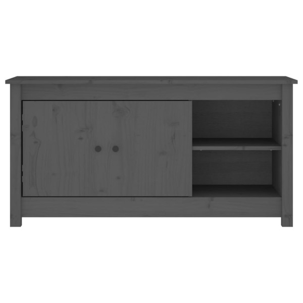 Mueble de TV de madera maciza de pino gris 103x36,5x52 cm