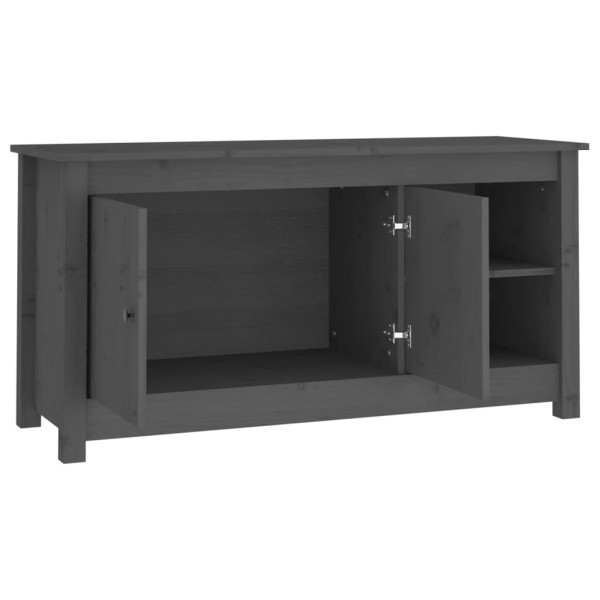 Mueble de TV de madera maciza de pino gris 103x36,5x52 cm