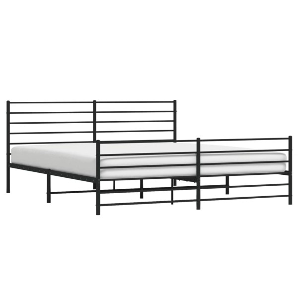 Estructura de cama cabecero y pie de cama metal negro 180x200cm