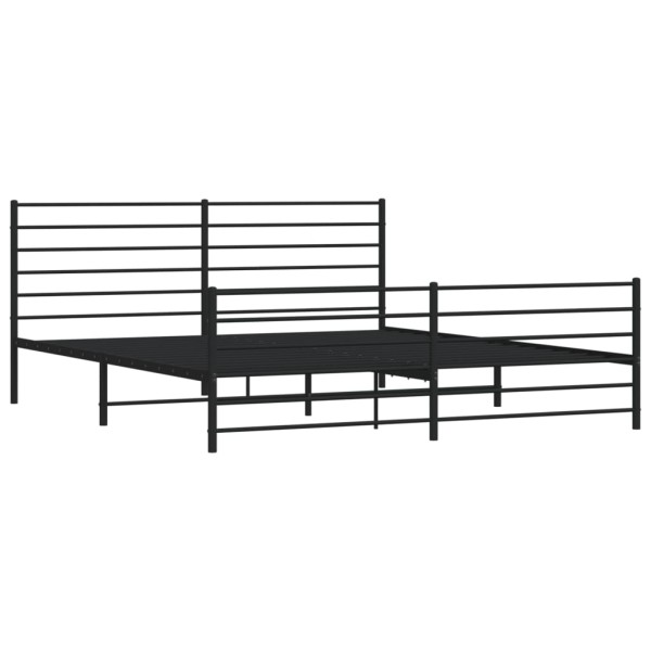 Estructura de cama cabecero y pie de cama metal negro 180x200cm