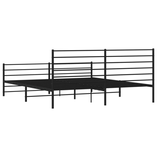 Estructura de cama cabecero y pie de cama metal negro 180x200cm