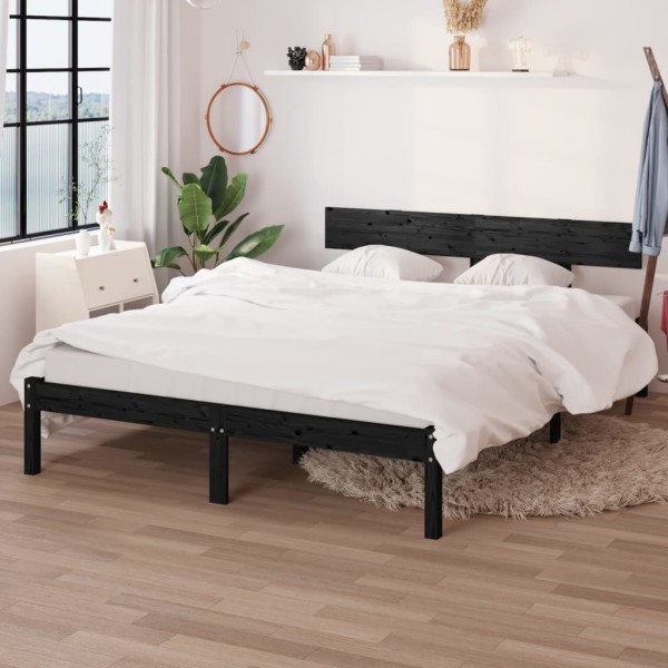 Estructura cama madera pino pequeña doble blanca 120x190cm