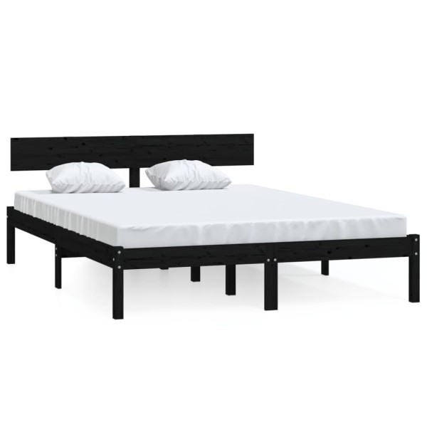 Estructura cama madera pino pequeña doble blanca 120x190cm