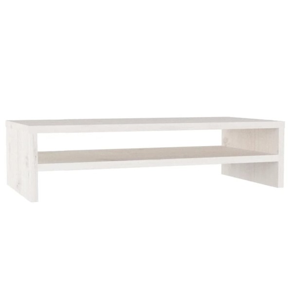 Soporte de monitor madera maciza de pino blanco 50x24x13 cm