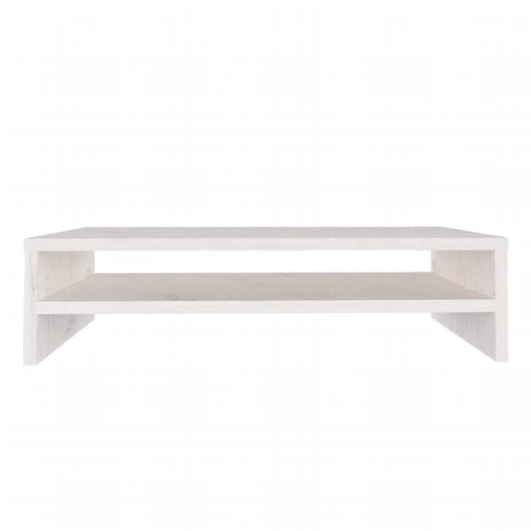 Soporte de monitor madera maciza de pino blanco 50x24x13 cm