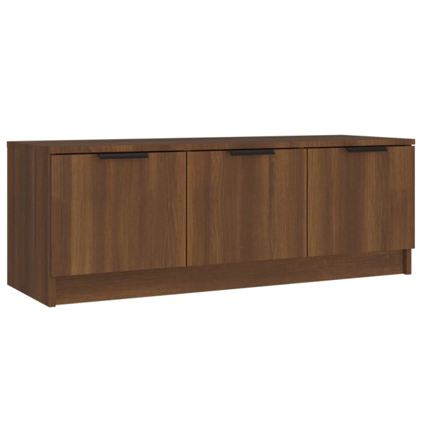 Mueble de TV madera contrachapada marrón roble 102x35x36,5 cm