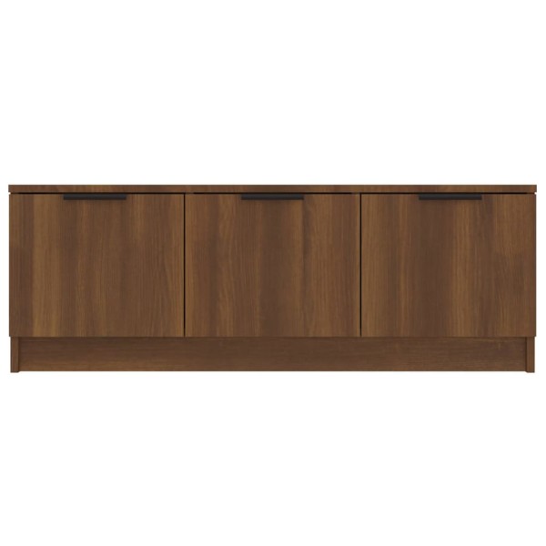 Mueble de TV madera contrachapada marrón roble 102x35x36,5 cm