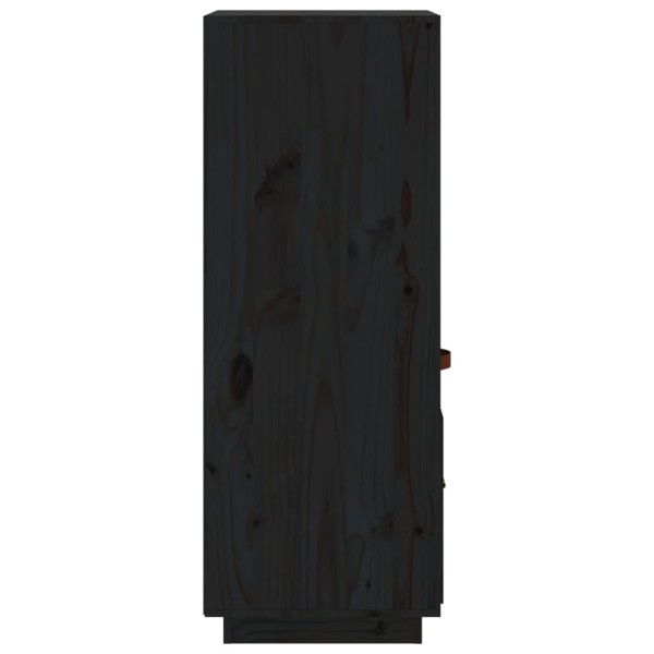 Aparador alto de madera maciza de pino negro 34x40x108,5 cm