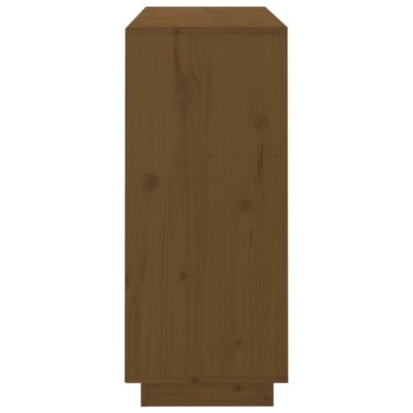 Aparador de madera maciza de pino marrón miel 104,5x34x80 cm