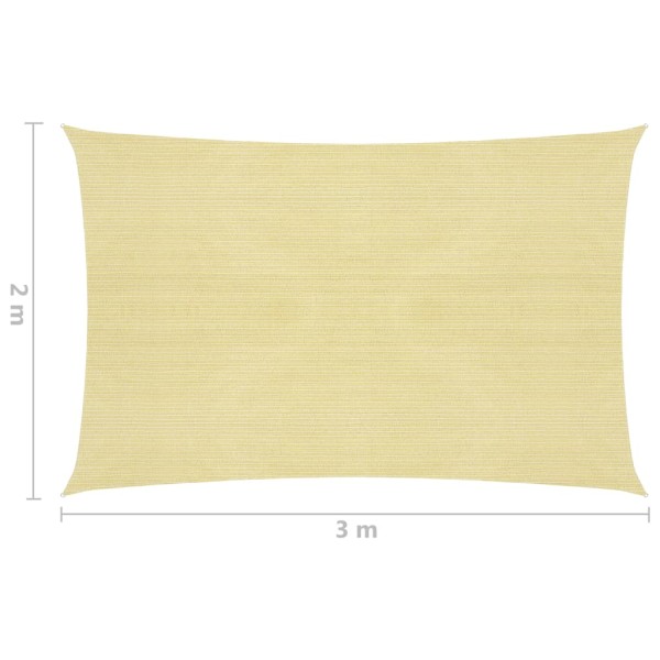 Toldo de vela beige HDPE 160 g/m² 2x3 m