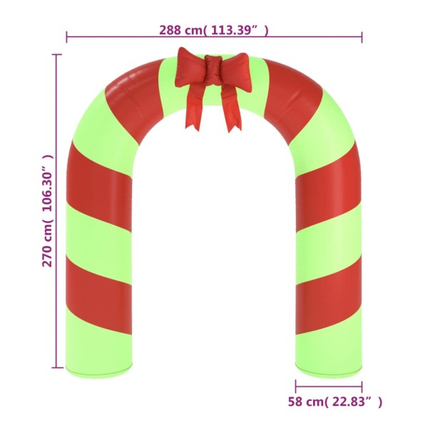 Puerta de arco inflable de Navidad con LED 270 cm