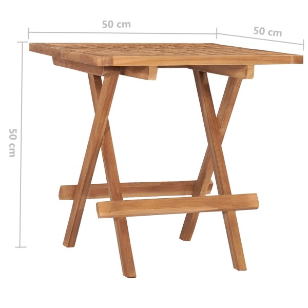 Set de comedor de jardín plegable 3 pzas madera maciza de teca