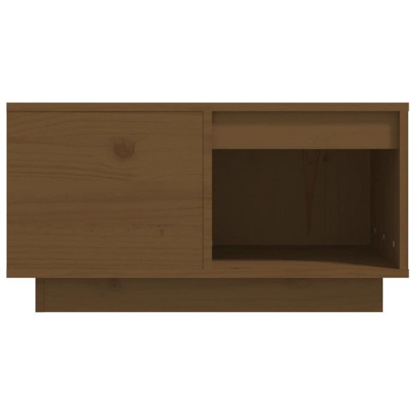 Mesa de centro madera maciza de pino marrón miel 60x61x32,5 cm