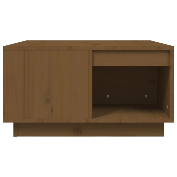 Mesa de centro madera maciza de pino marrón miel 60x61x32,5 cm