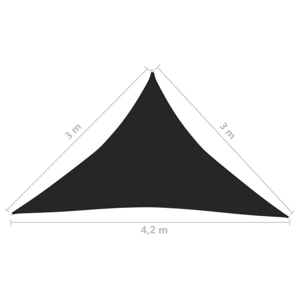 Toldo de vela negro HDPE 160 g/m² 3x3x4,2 m