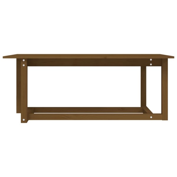 Mesa de centro madera maciza de pino marrón miel 110x55x45 cm