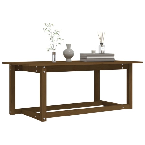 Mesa de centro madera maciza de pino marrón miel 110x55x45 cm