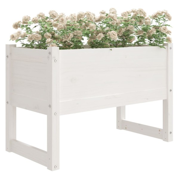 Jardinera madera maciza de pino blanco 78x40x52 cm