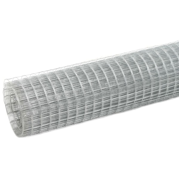 Malla de alambre de acero galvanizado plateada 10x1,5 m