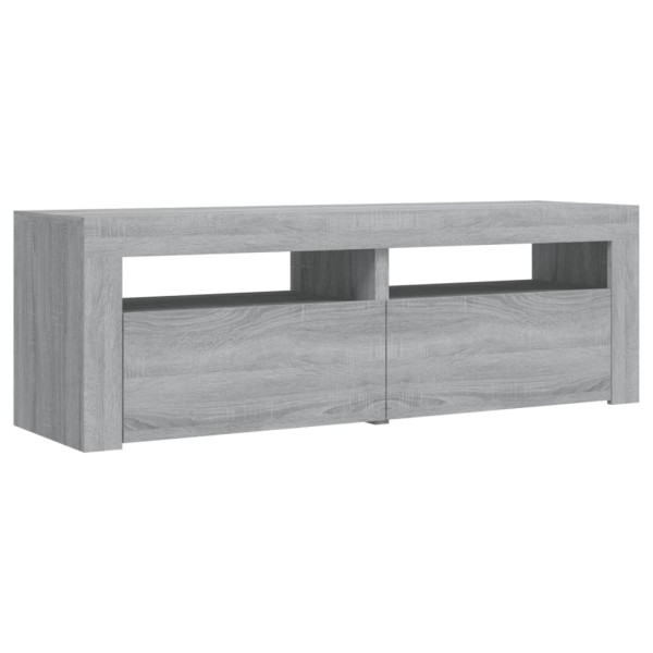 Mueble de TV con luces LED gris Sonoma 120x35x40 cm