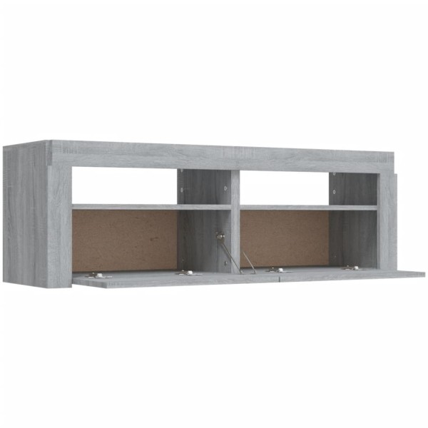 Mueble de TV con luces LED gris Sonoma 120x35x40 cm