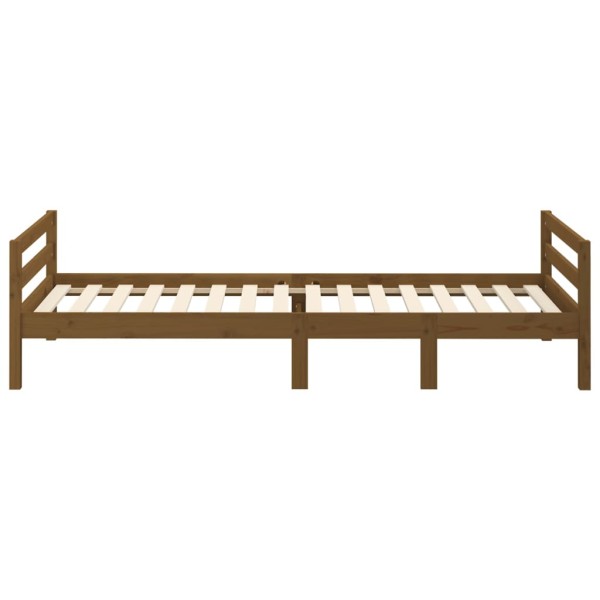 Estructura de cama madera maciza de pino marrón miel 90x190 cm