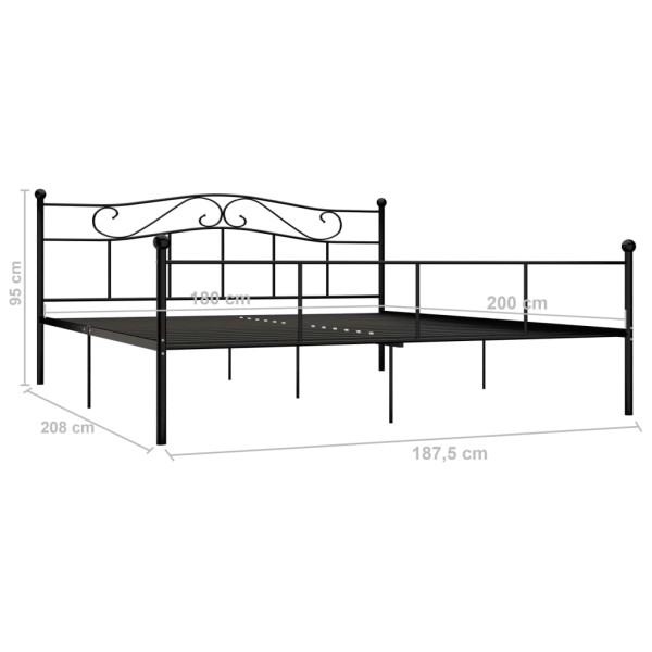 Estructura de cama de metal negro 180x200 cm