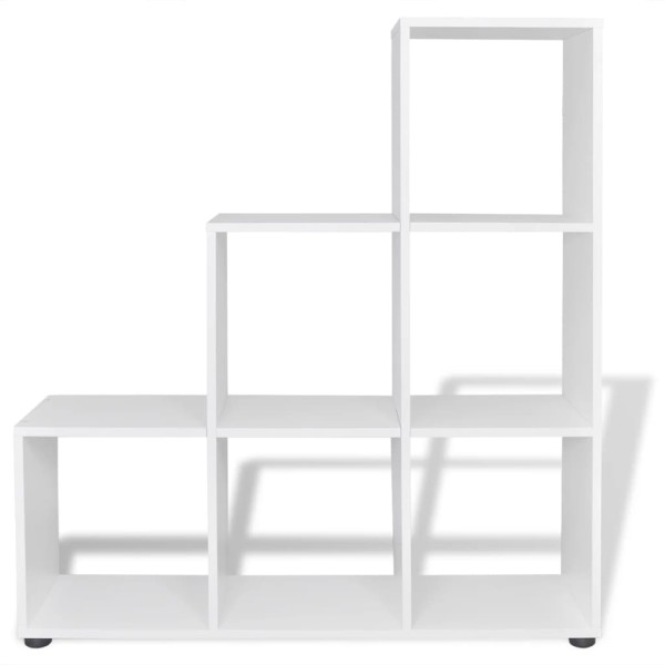 Estantería librería en forma de escalera 107 cm blanca