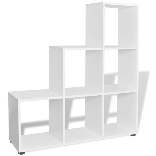 Estantería librería en forma de escalera 107 cm blanca