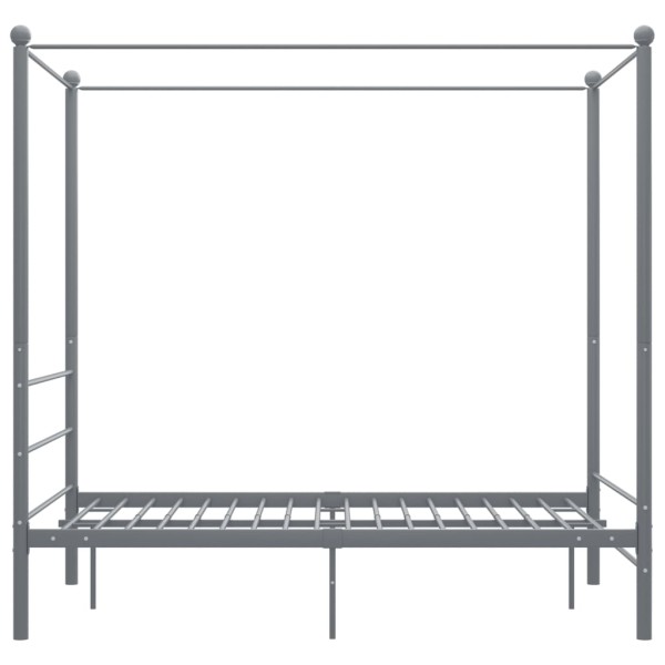 Estructura de cama con dosel metal gris 140x200 cm