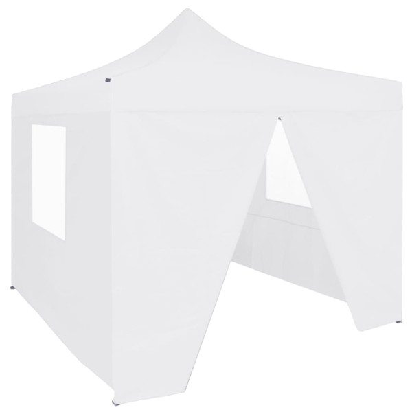 Carpa plegable profesional con 4 paredes acero blanco 2x2 m