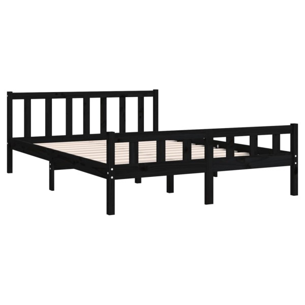 Estructura de cama madera maciza negro 120x200 cm