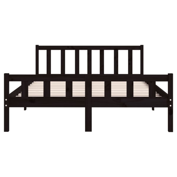 Estructura de cama madera maciza negro 120x200 cm