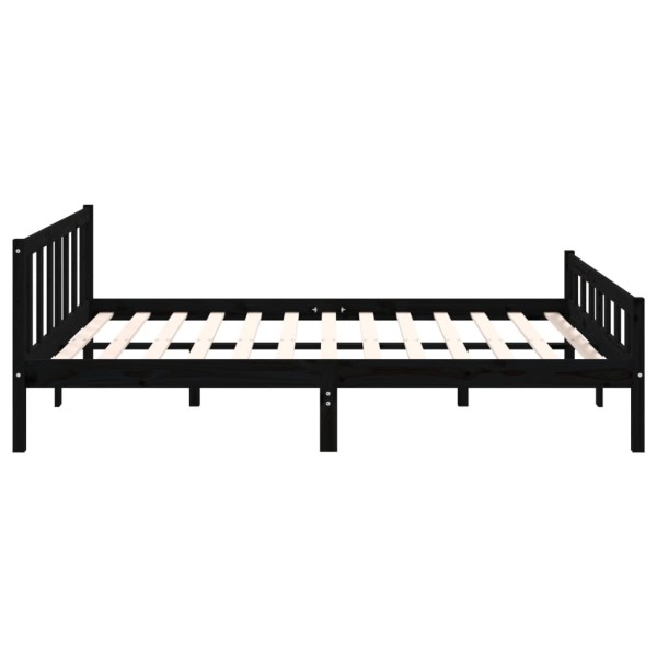 Estructura de cama madera maciza negro 120x200 cm