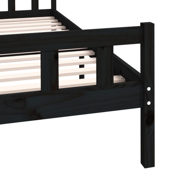 Estructura de cama madera maciza negro 120x200 cm