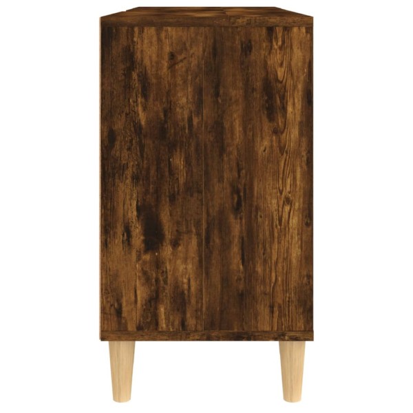 Armario de lavabo madera contrachapada roble ahumado 80x33x60cm